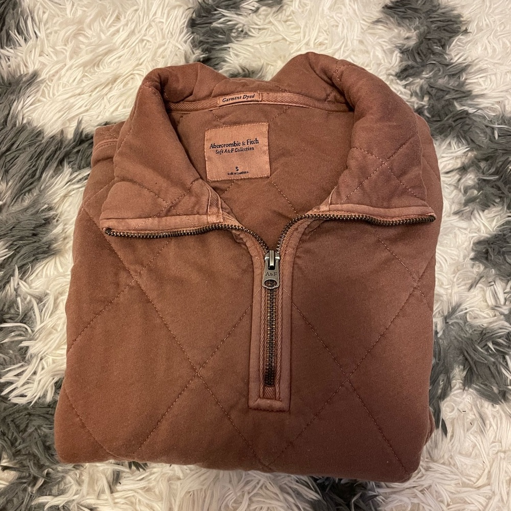 Soft Abercrombie & Fitch Brown Quarter Zip